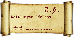 Weltlinger Józsa névjegykártya